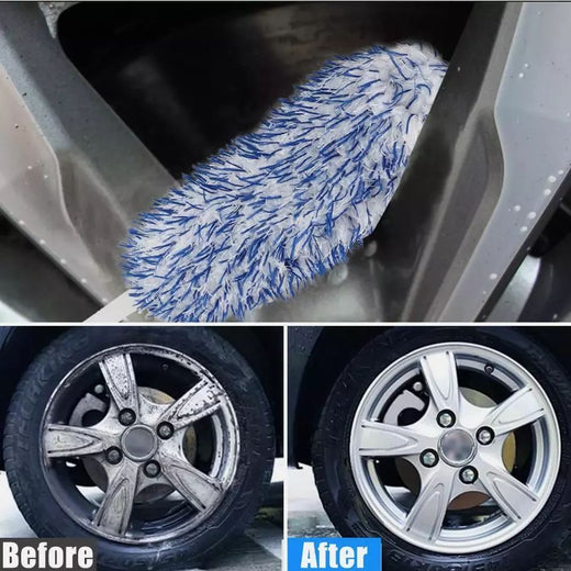 Microfiber Car Wheel Cleaning Brush side angle view