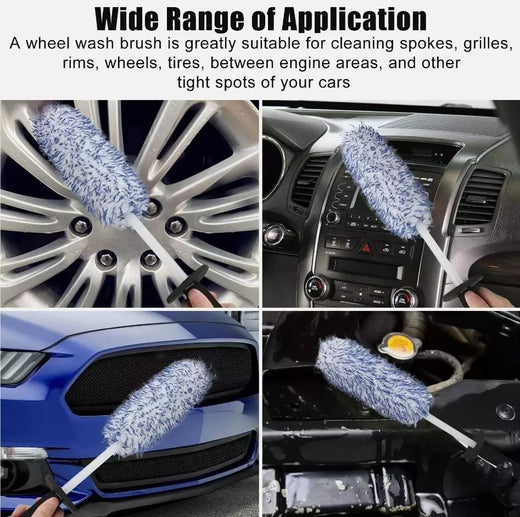 Microfiber Car Wheel Cleaning Brush in-use view