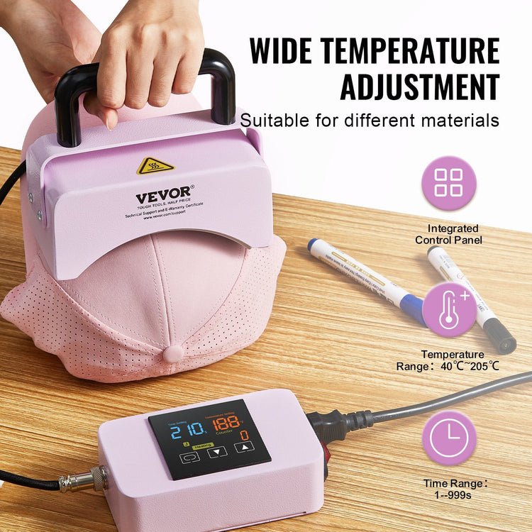 Mini cap heat press machine purple color close-up