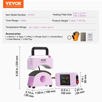 Mini Cap Heat Press Machine Compact Size6