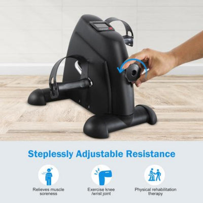 Mini pedal exerciser side view, compact design