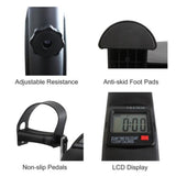 Mini exercise bike electronic display showing metrics
