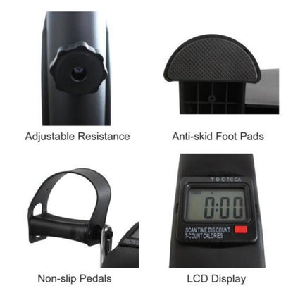 Mini exercise bike electronic display showing metrics