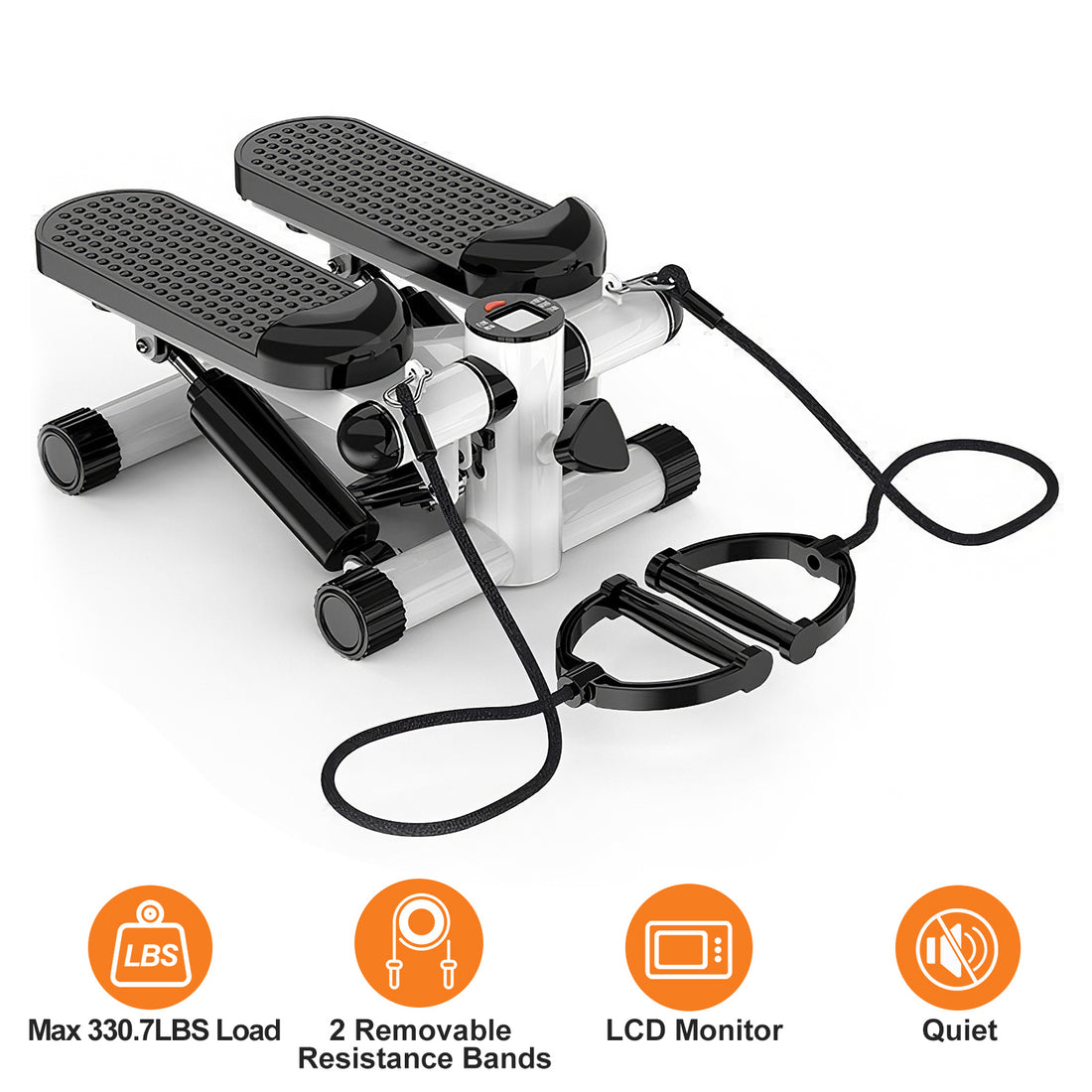 Mini Stepper with Resistance Bands and LCD Monitor10