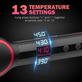 Hair straightener brush LCD temperature display
