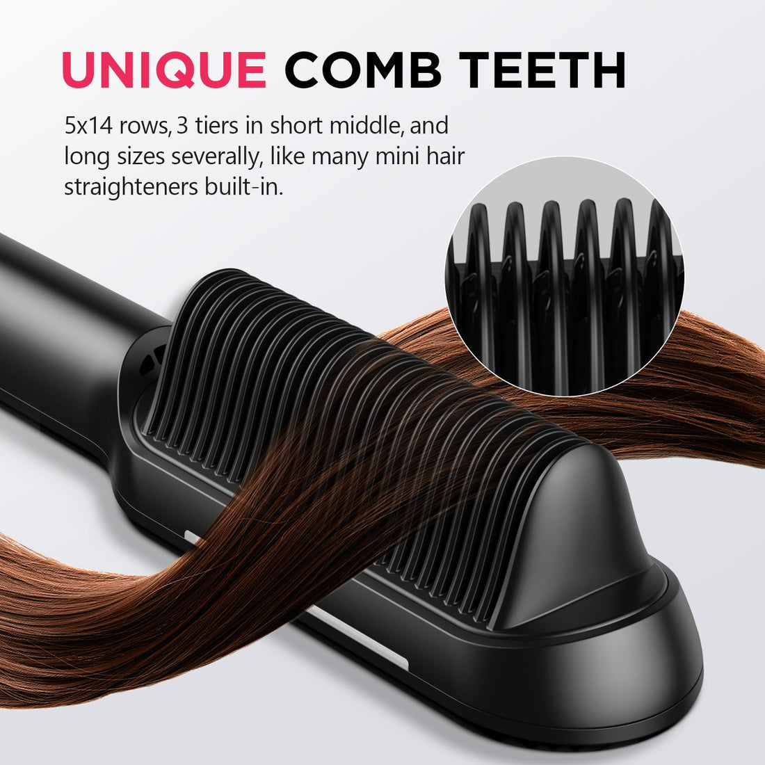 Hair straightener brush in styling routine