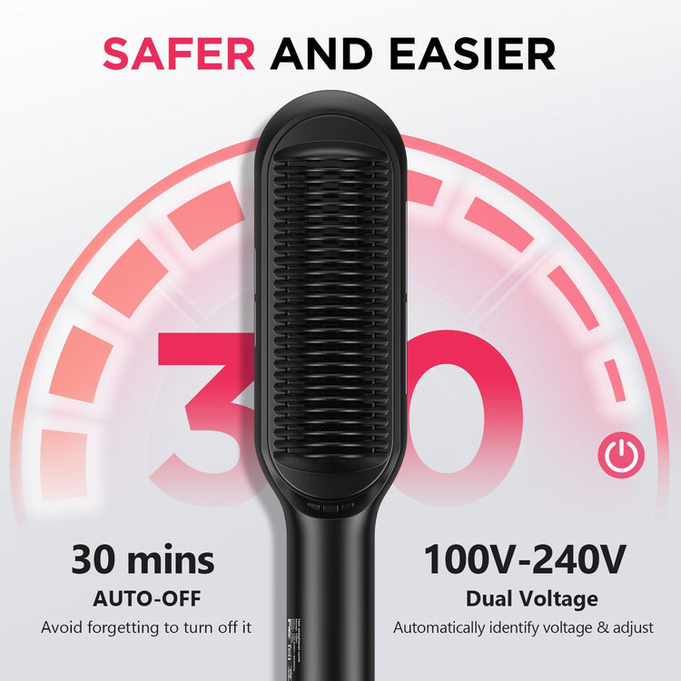 Hair straightener brush full kit view