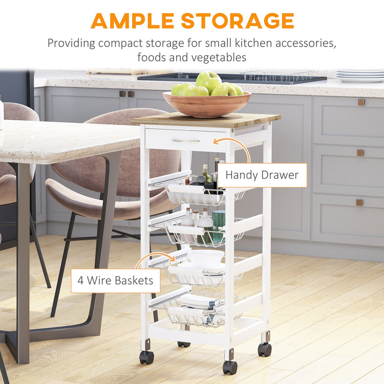 Mobile kitchen cart top surface used for prep