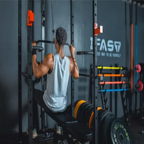 Multi-functional power cage with squat rack and pull-up bar