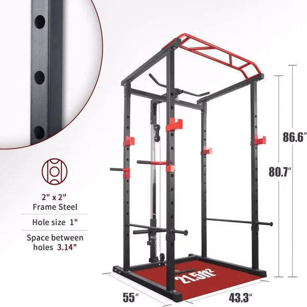Pull-up bar on top of power cage