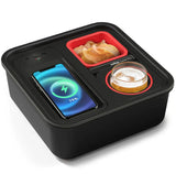 Snack tray removable silicone bowl lifted out of the tray
