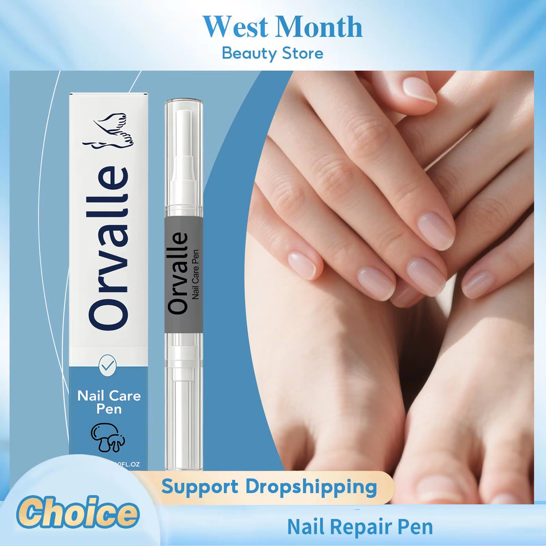 Nail care solution pen with brush applicator