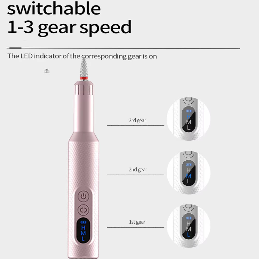 Electric nail drill set nail bit attachments closeup