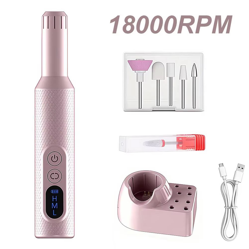 Electric nail drill set packaging with accessories