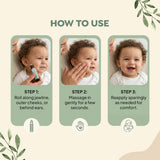 Natural teething soother close-up detail