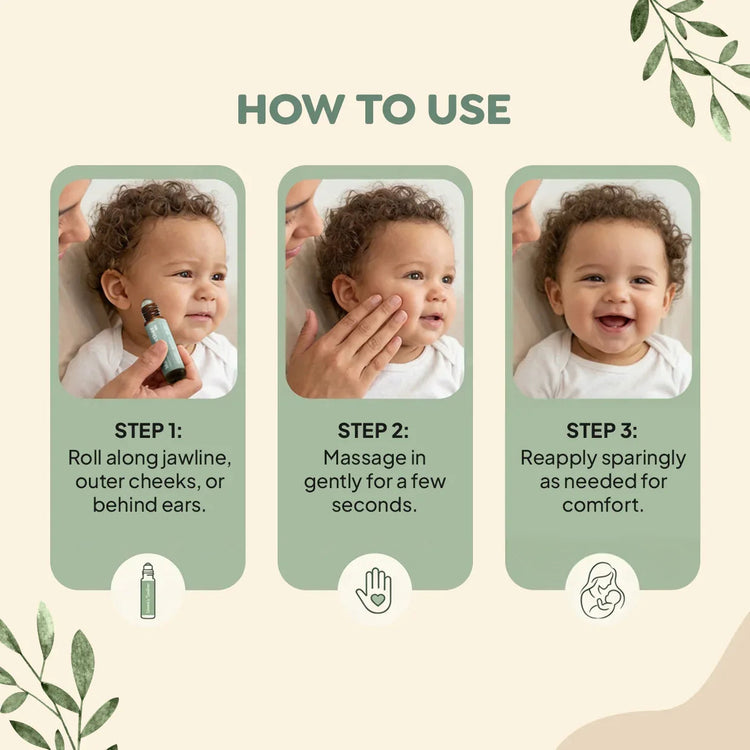 Natural teething soother close-up detail