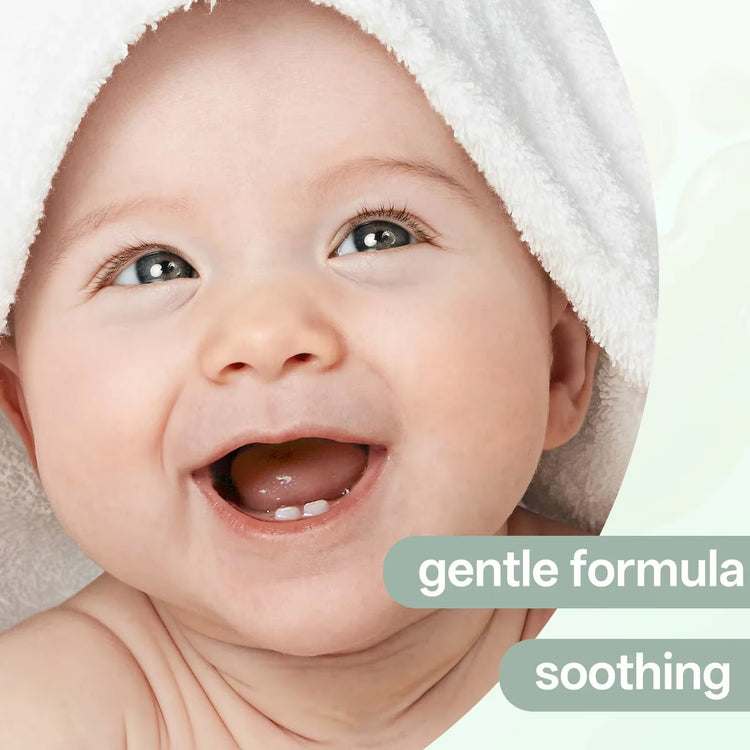 Baby teething soother size in hand