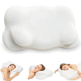 Memory foam neck pillow supporting cervical curve