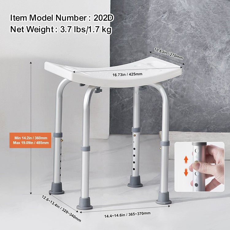 Non-Slip Adjustable Bath Stool with Handles6