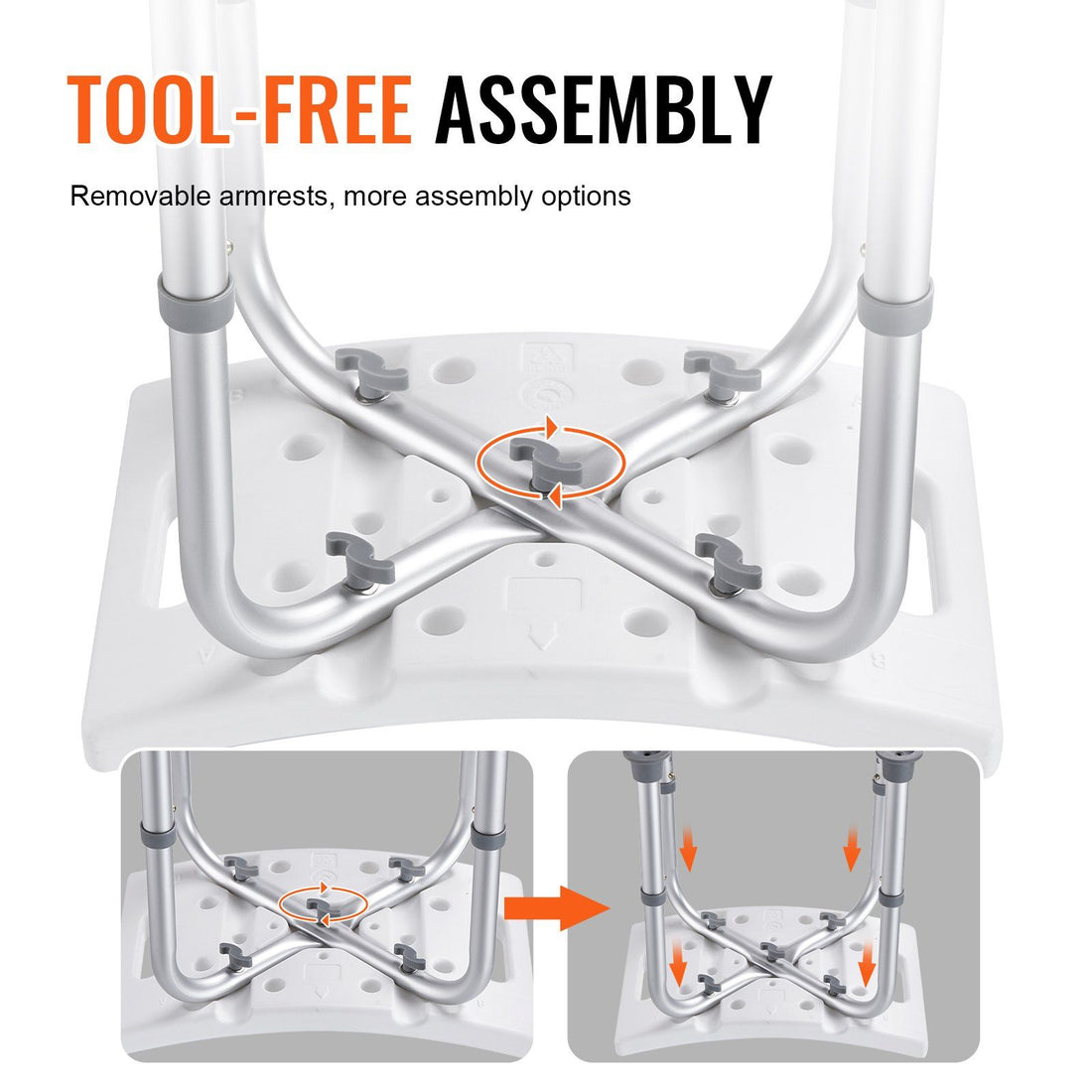 Non-Slip Adjustable Bath Stool with Handles7
