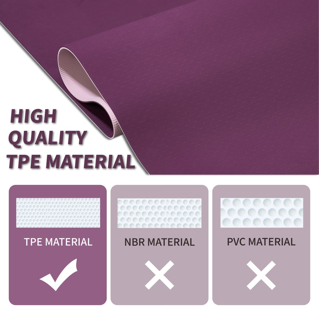 Non-Slip TPE Yoga Mat 72x24 Exercise 3