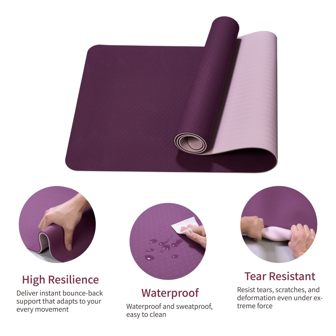 Non-Slip TPE Yoga Mat 72x24 Exercise 4