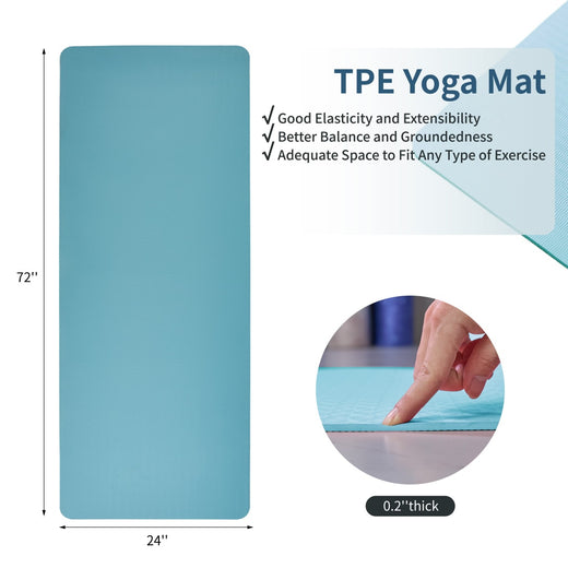 Non slip yoga mat rolled and unrolled view