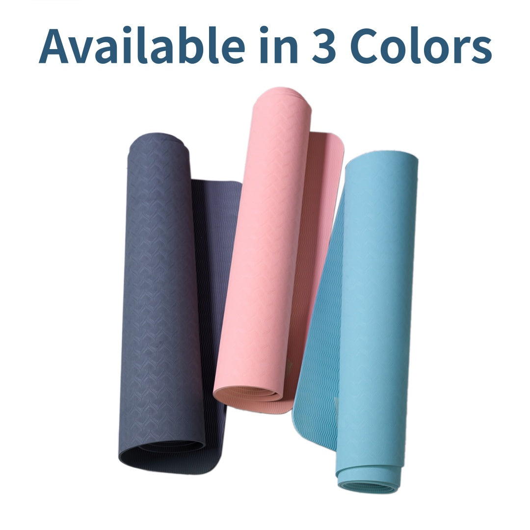 Yoga mat used for downward dog pose