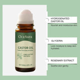 Organic castor oil roll-on single bottle