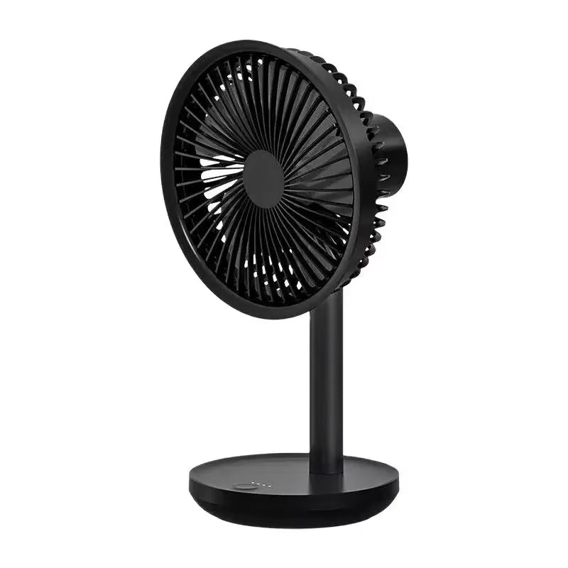Portable cooling fan held in hand, lifestyle shot