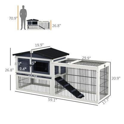 Outdoor Rabbit Hutch Pet Shelter Cage 3