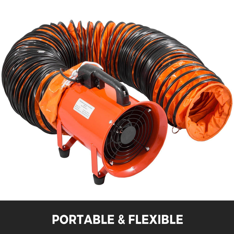 10-inch PVC vent hose bent around a corner