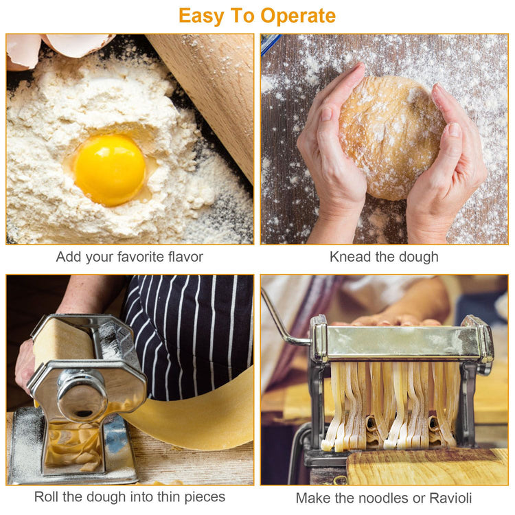 Pasta Maker Roller Noodle Machine in-use view, pasta maker roller machine