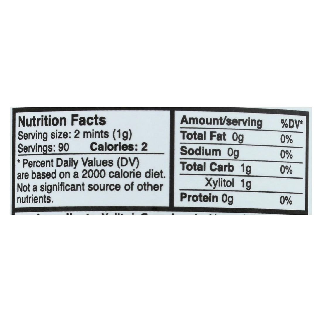 Close-up of individual peppermint xylitol mints