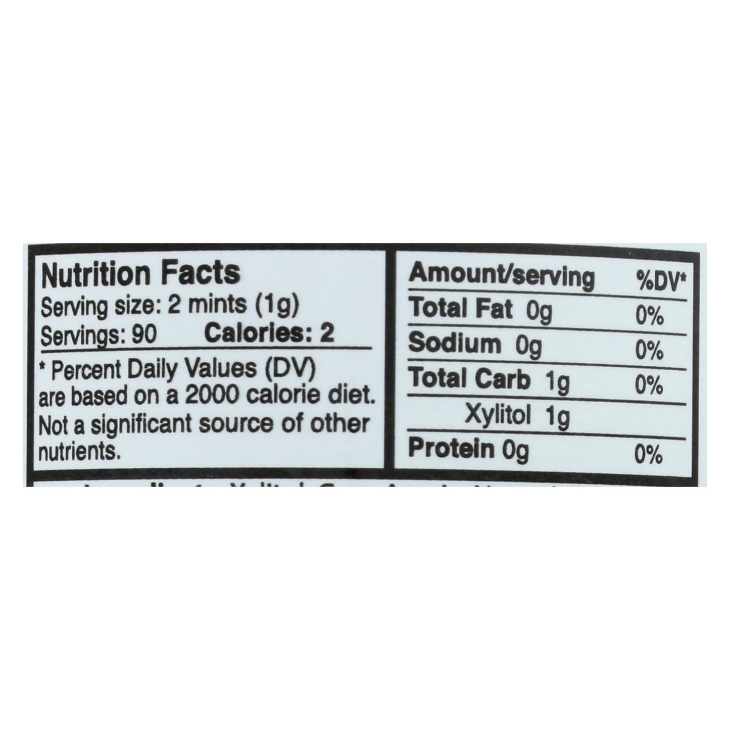 Close-up of individual peppermint xylitol mints