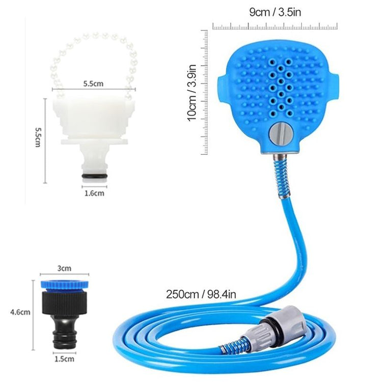 Pet bath massage shower sprayer being used on dog