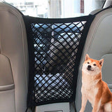 Pet car safety net installed on headrests