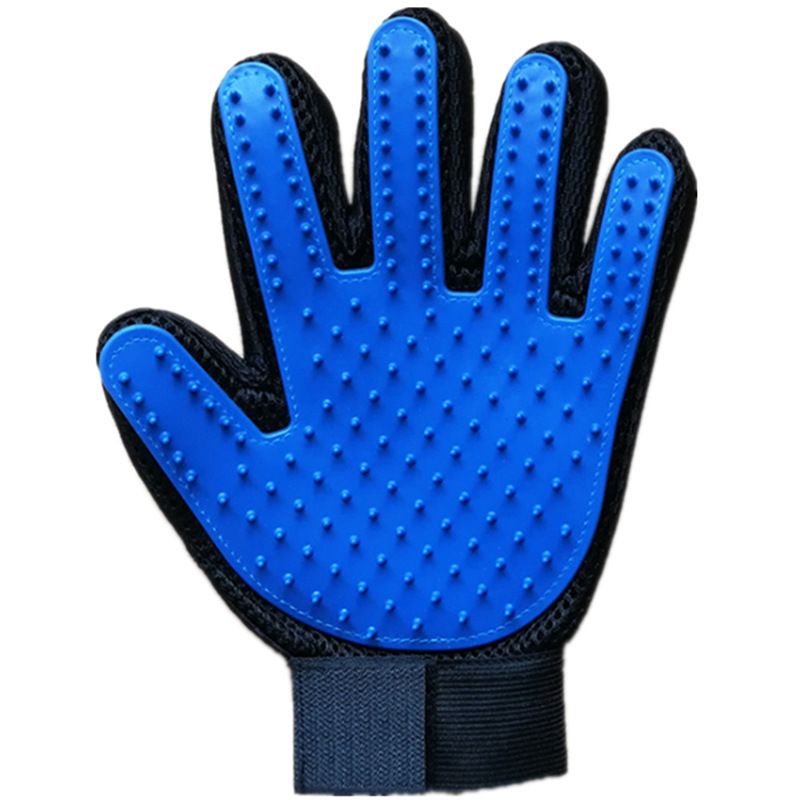 Silicone grooming glove adjustable wrist strap