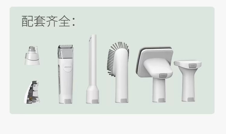 Pet grooming vacuum, clipper head detail