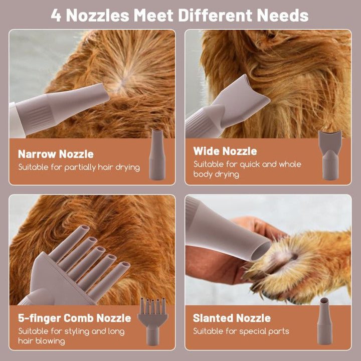 Pet hair dryer concentrator nozzle close-up