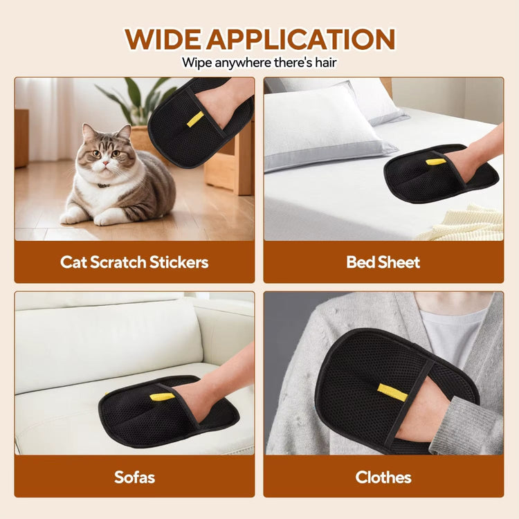 Pet grooming glove flat lay product view