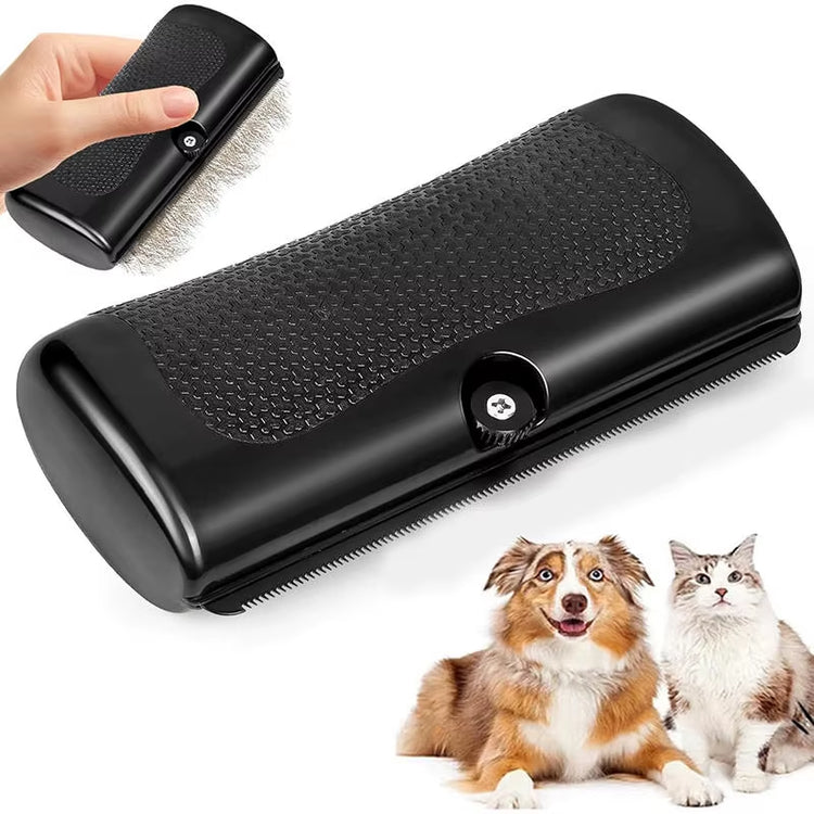 Pet hair removal tool bristle head close-up