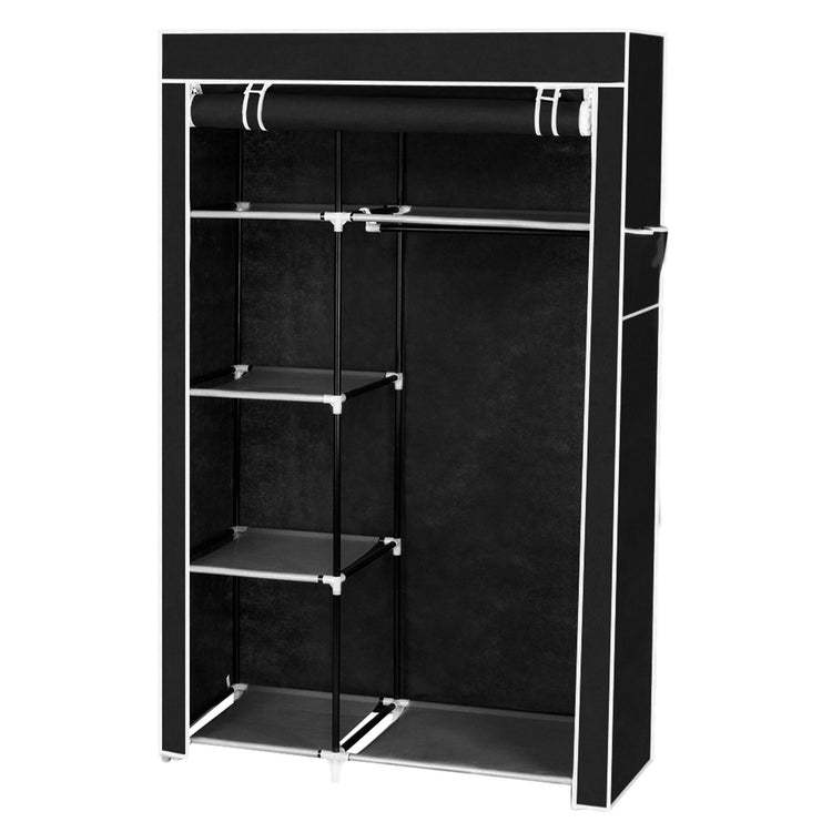 Hanging rack detail on portable closet organizer