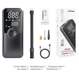 Portable tire inflator pump with digital display