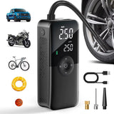 Cordless tire inflator showing pressure gauge