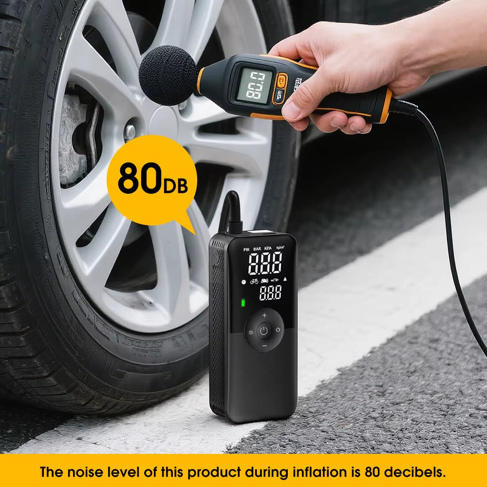 Portable air compressor with nozzle adapters