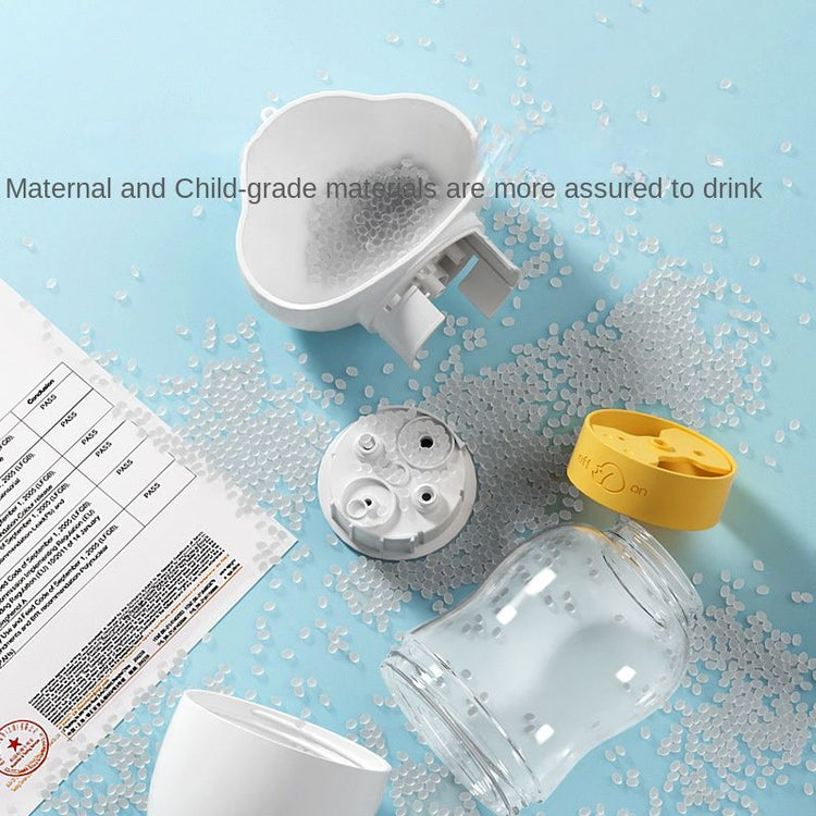 Portable dog water bottle dispenser with attached bowl