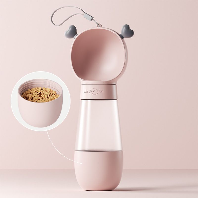 Portable dog water bottle in backpack