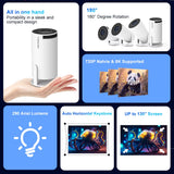 Portable mini projector connected to phone