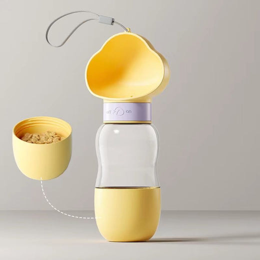 Pet water bottle in Cute Ears shape with food container